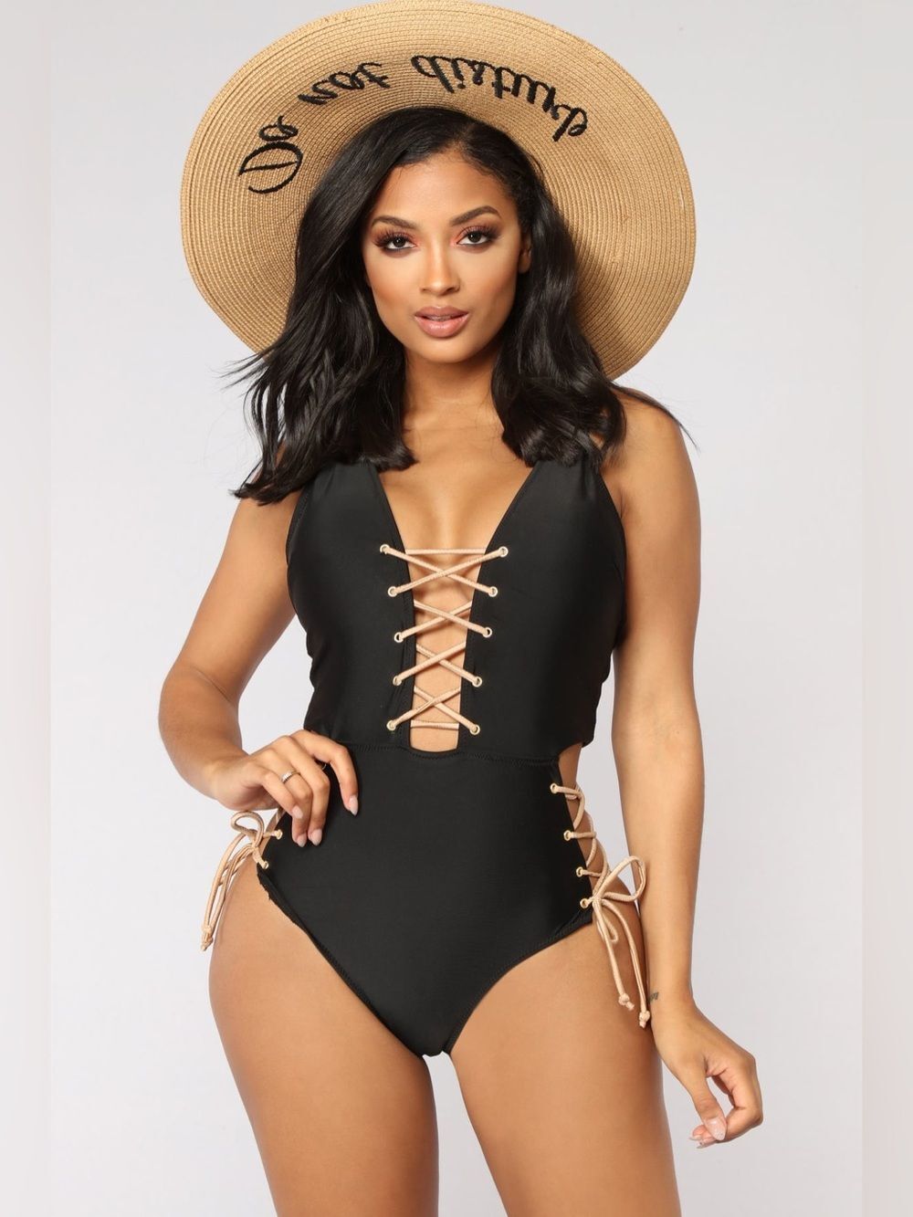 New Fashion Nova Taurus Swimsuit - Black Size L
